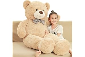 Poutmac 47 inch Giant Teddy Bear Stuffed Animal Brown Big Plush Teddy Bear Valentine's Gift for Girlfriend Soft Stuffed Bear Animals for Christmas,Birthday,Mother's Day