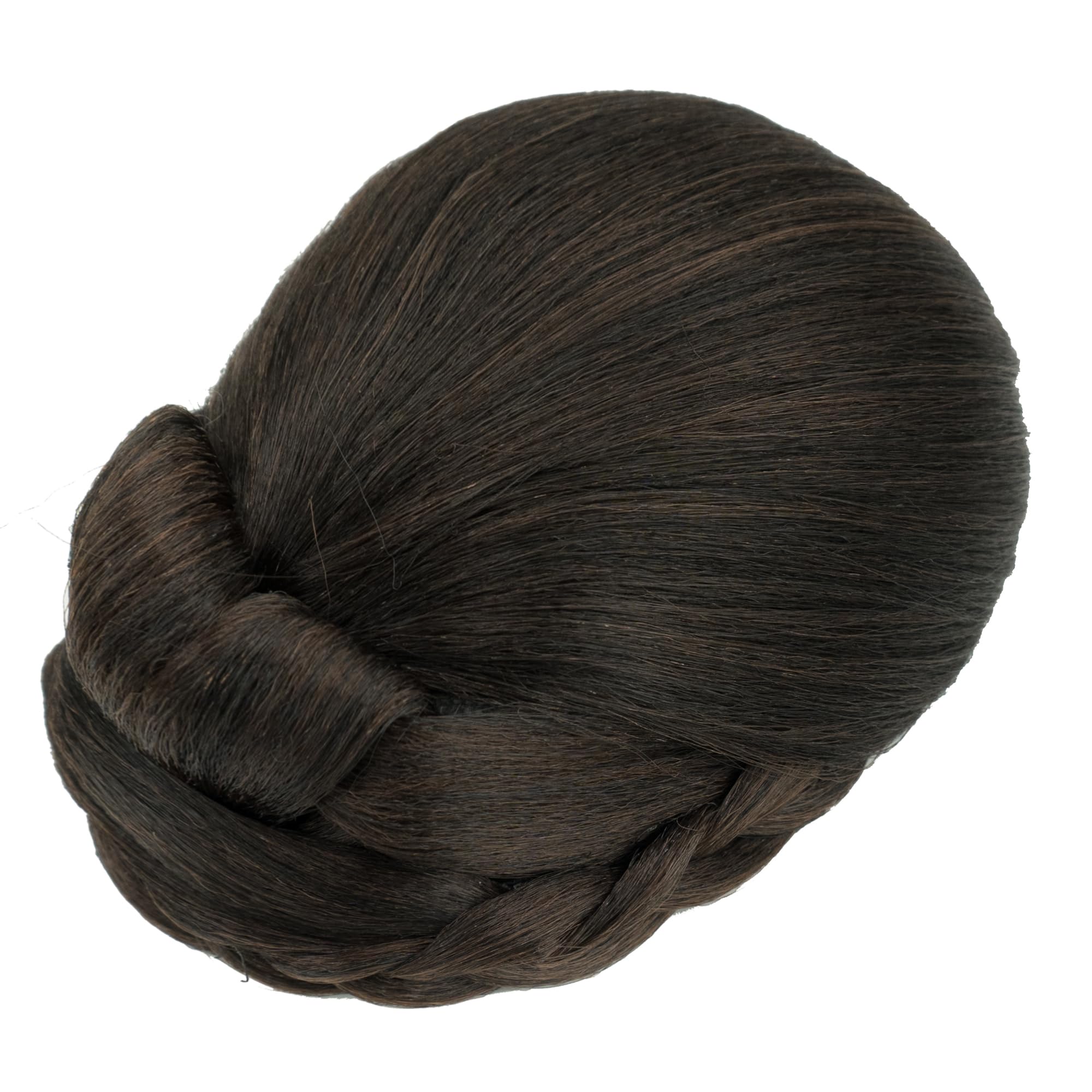 Photo 1 of IMISSU Braided Chignon Dancer Hair Cover Donut Hair Pieces Scrunchies Hair Bun Wig Clips Updo Wedding Party for Women (M6 Chocolate Brown)