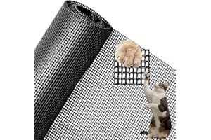 XIAHESHU Pet Proof Window Screen Replacement Adjustable Thicken Charcoal Fiberglass Screen Mesh Dog Cat Net for Patio Porch Sliding Door (48"*100")