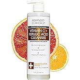 Advanced Clinicals Gentle Vitamin C Face Wash For Women & Men | Citrus Scented Gel Facial Cleanser Soap | Aloe Vera + Ferulic Acid Hydrating Foaming Wash For Cleansing Dirt & Oil, Large 11.75 Fl Oz