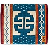 Alpaca Wool Blanket | Twin Size Throw Blanket | 70 x 45 inches | Soft, Hypoallergenic and Breathable | Lightweight Warm Blanket | Bed, Couch, Outdoor or Picnic (Blue & White)