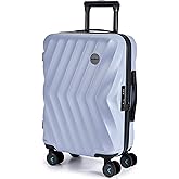BAGSMART Carry On Luggage 22x14x9 Airline Approved, PC Hardside Suitcase, 20 Inch Carryon with Spinner Wheels, Travel Luggage Lightweight Rolling Suitcases for Men Women (Purple)