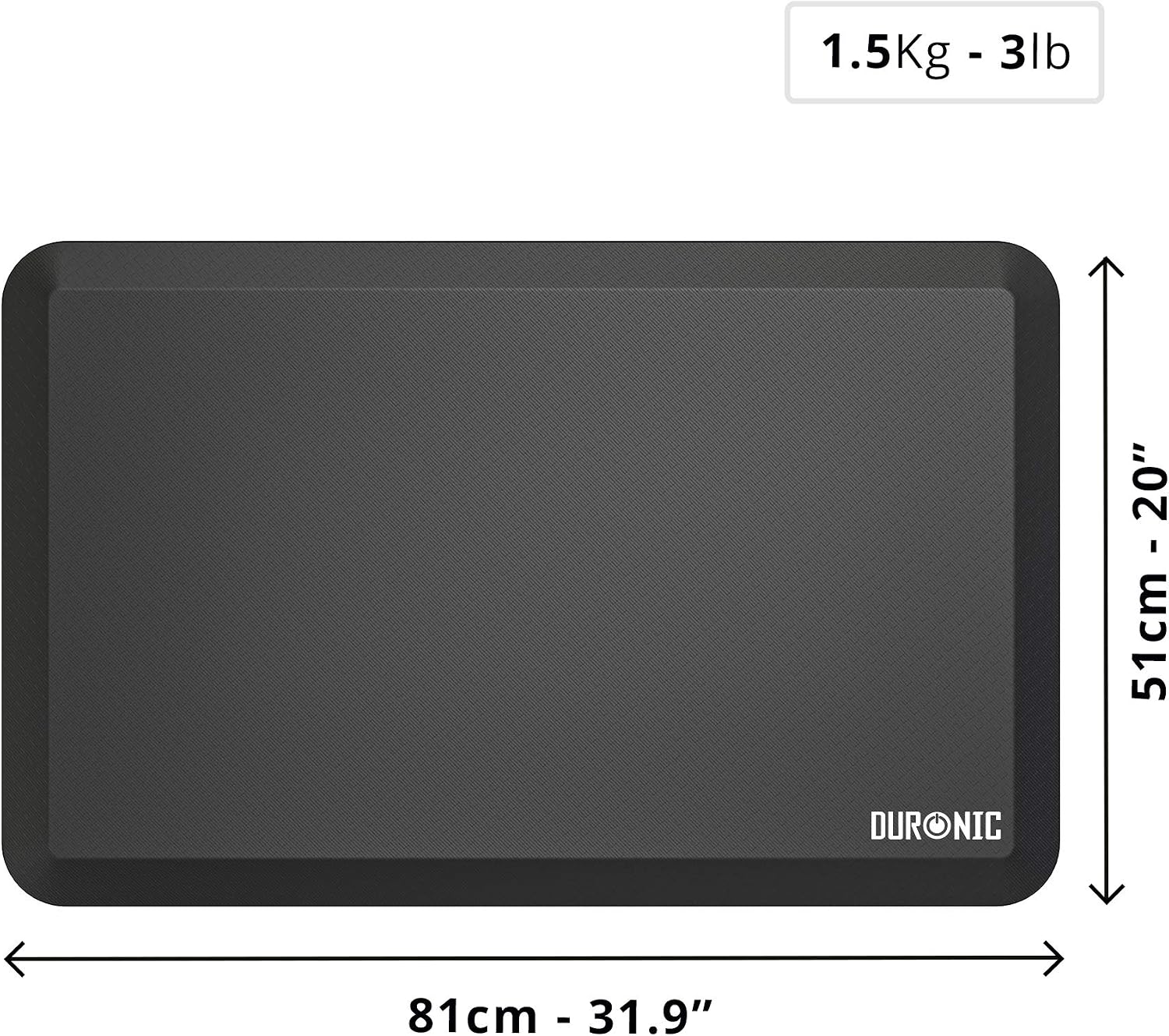 Duronic Anti-Fatigue Mat DM-MAT1 Ergonomic Design for Home Office Sit Stand Desk Floor Mat - Image 4