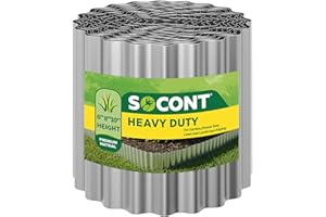 SOCONT Corrugated Metal Garden Edging, 6"×40Ft Durable Landscape Border for Garden, Lawn, Flower Beds and Paver Edging (Silver)