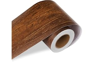 LaCheery 50ft x 3in Brown Wood Grain Wallpaper Border Peel and Stick Wall Paper Mirror Border Trim for Bathroom Wall Borders Wallpaper for Bedroom Photo Mirror Frame Decor Removable Sticker Tape Vinyl