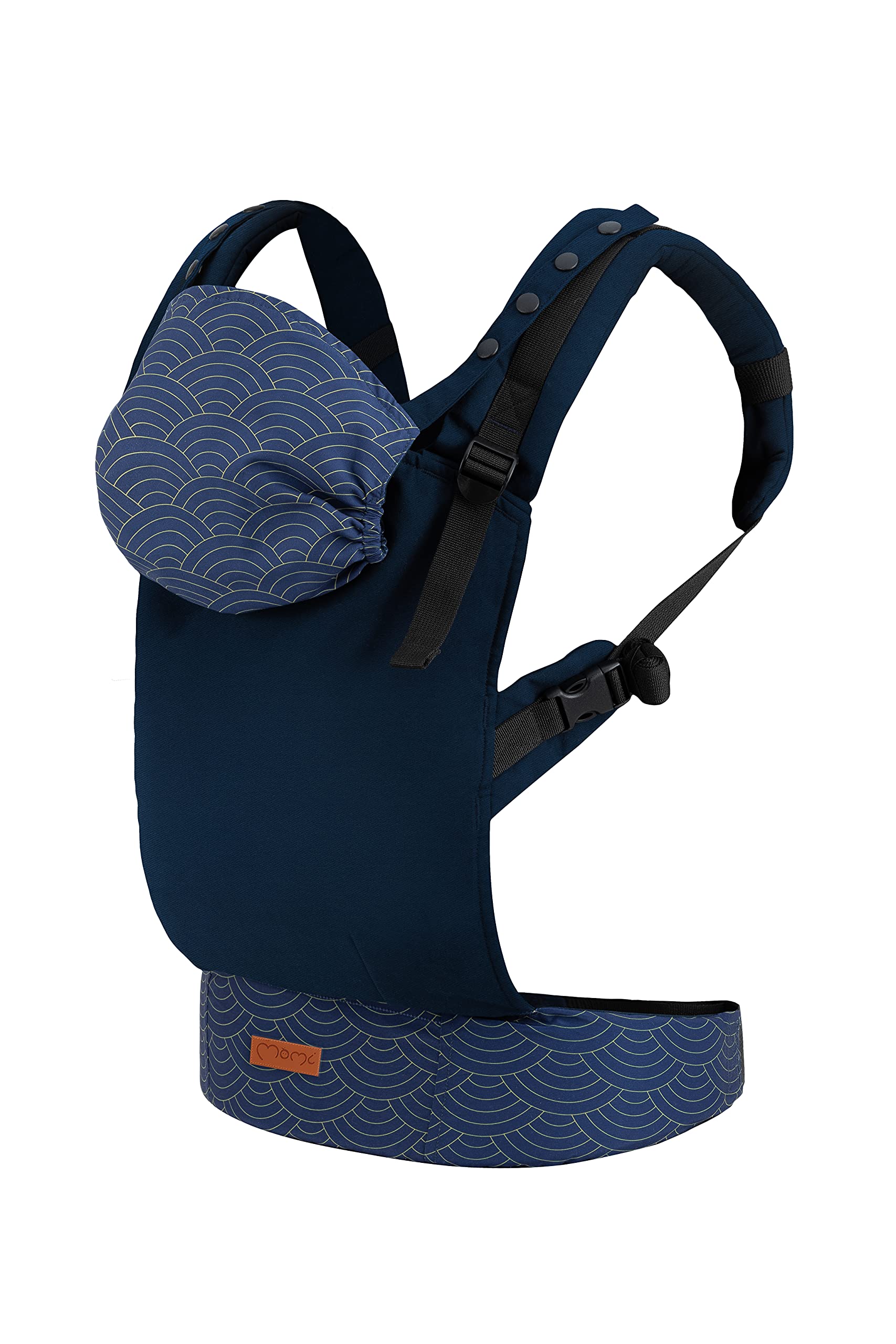 MoMi Collet Baby Carrier for Children Aged 3-48 Months (4-20 kg Body Weight), 2 Carrying Positions with 6 Adjustment Points, with Hood and Head Support for Baby