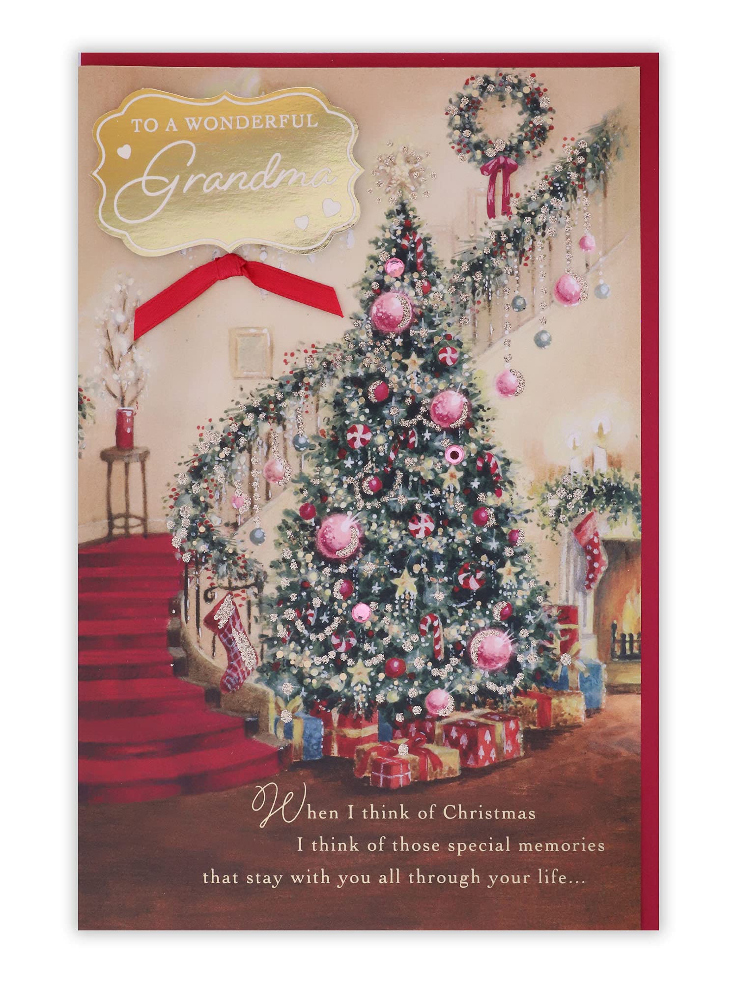 Clintons: Traditional Tree Next to Stairs Grandma Christmas Card, Christmas Card Grandma, Xmas Card Grandma, Grandma Xmas Cards, Multi-Colour, 155 x 235, 1170551