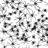 Plastic Spiders Halloween - 100 PCS Black Fake Spiders Mini Bulk Realistic Tiny Spiders Fun Bugs And Toys