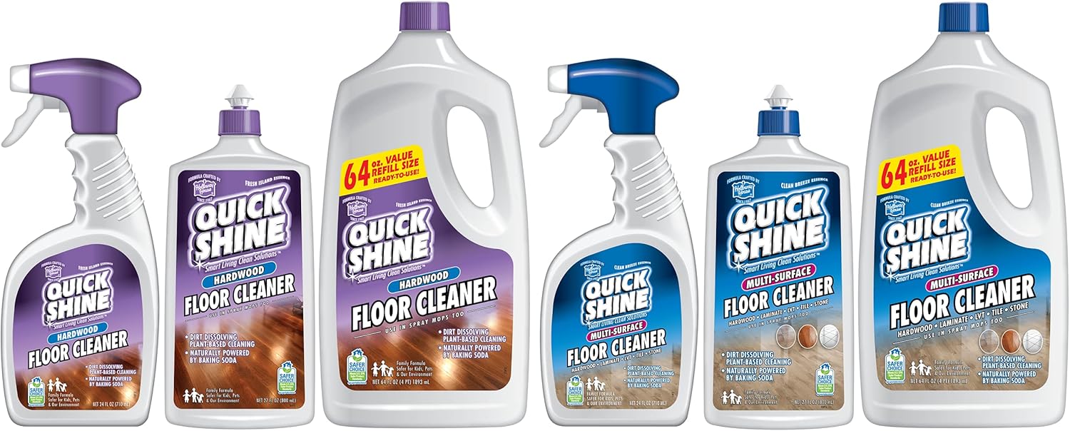 Quick Shine High Traffic Hardwood Floor Cleaner, 64 Fl. Oz, White: Home & Kitchen
