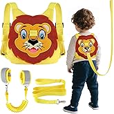 Toddlers Leash + Anti Lost Wrist Link Child Kids Safety Harness Kids Walking Wristband Assistant Strap Belt for Boys Pink Christmas Gift (Yellow)