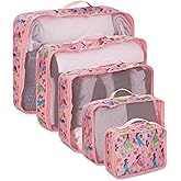 Disney Minnie Mickey Stitch Packing Cubes - Winnie the Pooh, Princess Cinderella, Cars, Toy Story 5 Piece Packing Cubes Compression - Travel Essential - Luggage Suitcase Organizer Set