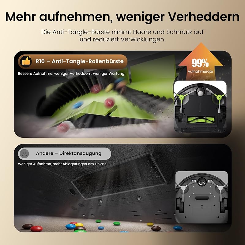 R10 Saugroboter mit Wischfunktion 3-in-1, 6000pa & 160mins Laufzeit — Foto 8 von 8