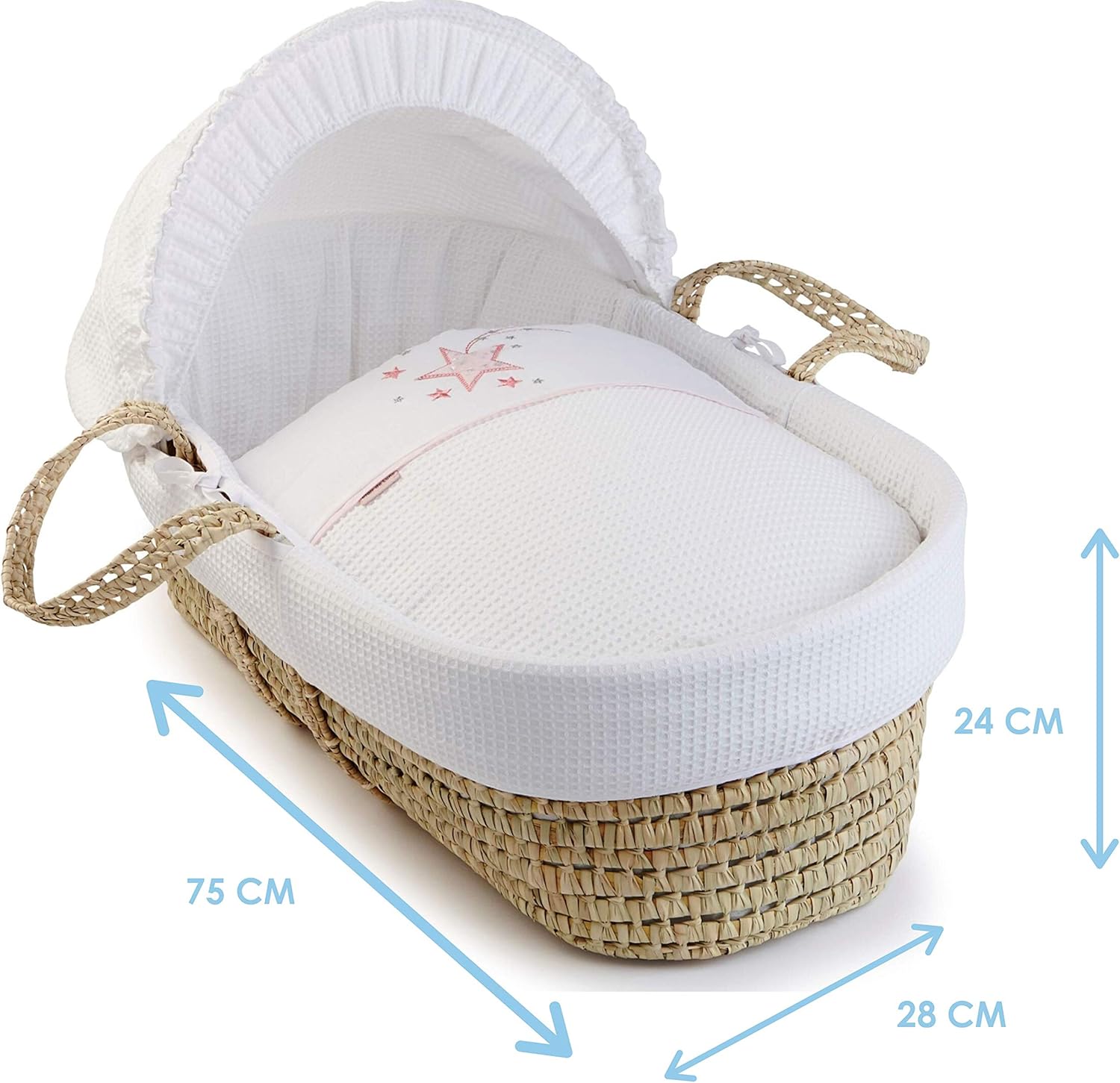 clair de lune moses basket dressing set