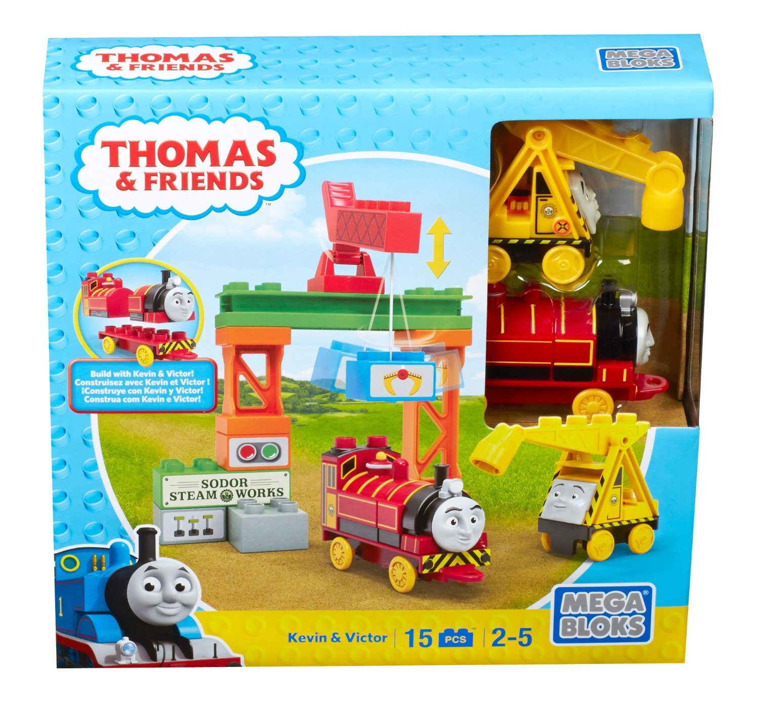 Mega Bloks Toy - Thomas and Friends - Thomas The Tank Engine & Bertie the Bus 15 Piece Playset