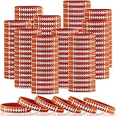Shappy 200 Pcs Football Party Favors Football Bracelet Silicone Stretch Rubber Ball Wristbands for Adults Teens Birthday Themed Party Supplies Decorations