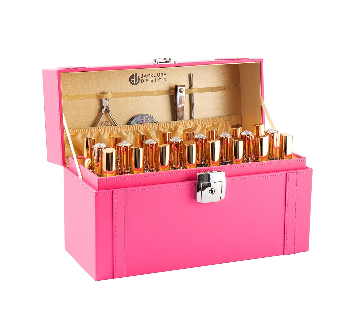 JackCubeDesign Nail Polish Organizer Makeup Train case 48