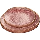 PLASTICPRO 24 Pieces Elegant Plastic Plates for Party Pink with Gold Rim Includes 7" inch and 10" inch Fancy Plastic Plates Disposable Dinnerware