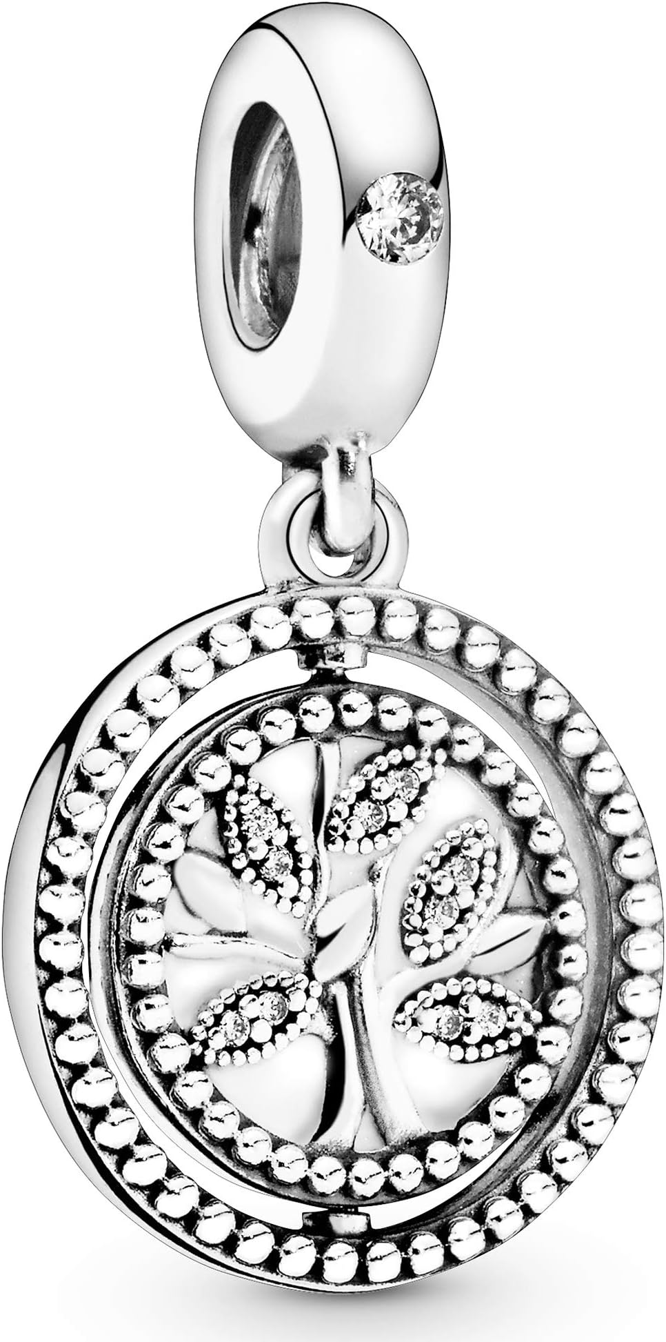 PANDORAPANDORA Moments Women's Sterling Silver Sparkling Family Tree Cubic Zirconia Pendant Necklace, 45cm