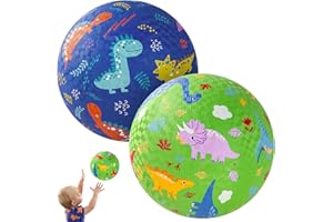 PlayZap 2 Pack Playground Balls for Kids, Dinosaur Kickballs for Toddlers 3-8, 8.5 in Rubber Balls with Pump, Indoor & Outdoor Dodgeball Toys for Boys & Girls Gifts