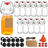 UrSpeedtekLive 12 Pack 4oz Swing Top Glass Bottles, 125ML Square Bottles with Airtight Stoppers for Kombucha, Kefir, Vanilla 