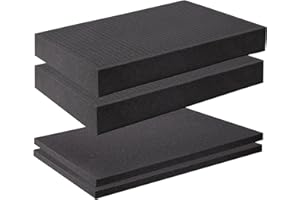 SECIVLOT 2 Size Pick and Pluck Foam,4 Pack Polyethylene Foam Pick Apart Insert Foam for Cases,Pre Cut Foam Sheet with Bottom for Tool Game Box Cases