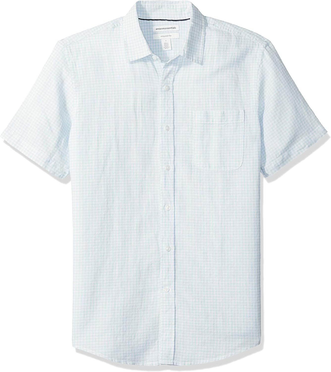 Amazon Essentials Men's Slim-Fit Short-Sleeve Linen Cotton Shirt