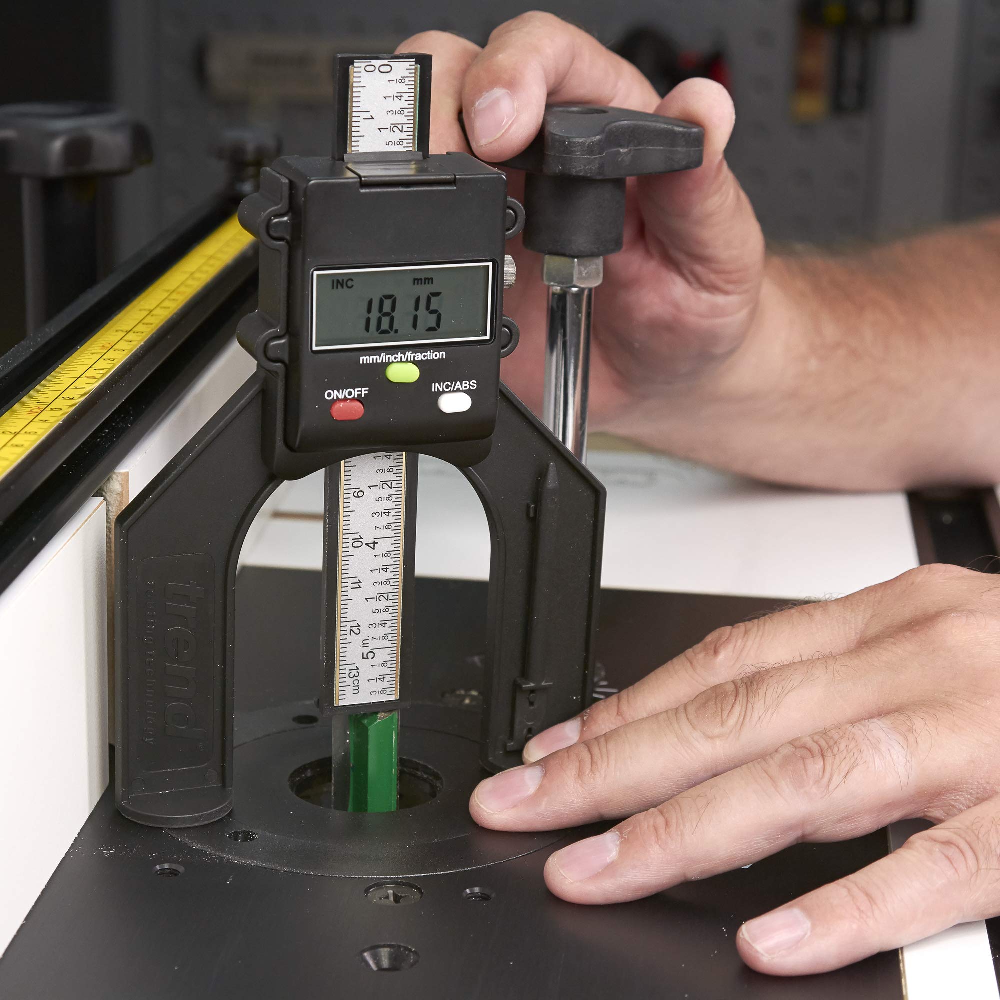 TREND Digital Depth Gauge with 2 23/64 inch Jaw Opening for Precision Rebate and Groove Setting, GAUGE/D60