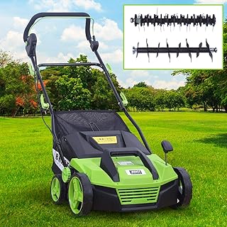 BRAST Elektro Vertikutierer Rasenlüfter 1600 Watt 38cm Arbeitsbreite 48L Fangkorb 2in1 Kombi Gerät Lüfter Moosentferner