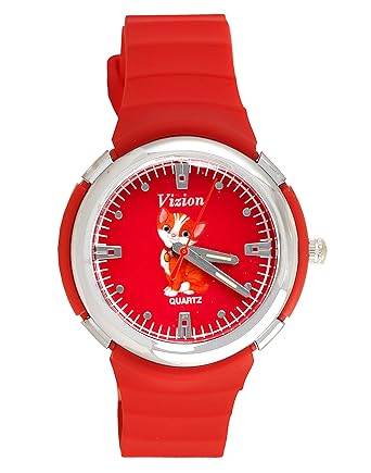 Vizion Analog Red Dial (CARLA- The Home Kitty) Cartoon Character Watch for Kids-8828-7-3