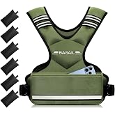 BAGAIL Adjustable Weighted Vest for Women 4-10lb/12-18lb/20-32lb, Comfortable U-Neck Rucking Vest with 6 Removable Weights, Storage Pocket and Reflective Strips for Walking, Jogging, Weight Loss