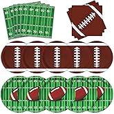 Football Party Supplies Kit, Serves 50 Football Party Decorations Includes Dinner Plates, Dessert Plates, Napkins Perfect for Football Birthday Game Day Tailgate Decorations