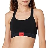 HUGO Women's Square Logo Cotton T Back Padded Bralette