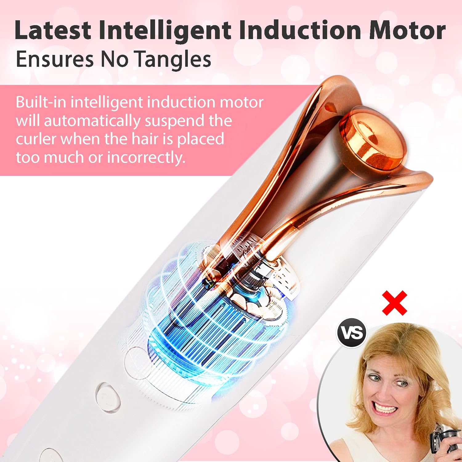 Automatic Cordless Hair Curler That Gives You Brilliant Beautiful Natural Curls, Light Weight Portable Curling Iron Allow You to Style Anytime Anywhere 4 Temperature Setting for Different hairstyling: Health & Personal Care