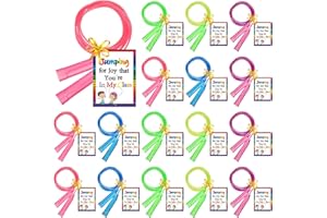 ShinyRelief 20 Set Colorful Jump Rope Set Back to School Gifts 7.22 ft Adjustable Plastic Jump Ropes with Cards for Boys Girls Outdoor Indoor Fun Games Skipping Exercise Sports Fitness Party Favor