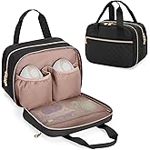 Damero Wearable Breast Pump Bag Compatible with Elvie, Willow and Momcozy Breast Pump, Carrying Case for Wearable Breast Pumps, Pump Parts and More, Black