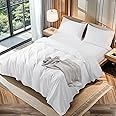 LBRO2M 100% Cotton 1200 Thread Count Queen Size Sheets Set,16 inches Deep Pocket,Bed Sheet 4 Piece Sets (White, Queen)