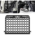 JOYTUTUS Rear Window Side Storage Rack, Metal Molle Panel Folding Trunk Organizer Cargo Carrier for Wrangler JKU JLU 4 Doors Camping Accessories (Not Fit 2 Doors)