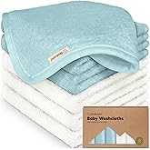 6-Pack Organic Baby Washcloths - Soft Viscose from Bamboo Washcloth, Baby Wash Cloths, Baby Wash Cloth for Newborn, Kids, Bat