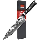 SHAN ZU Chef Knife, 8 Inch Damascus Steel Knife, Professional Kitchen Knife Sharp High Carbon Steel Kitchen Utility Knives with Gift Box