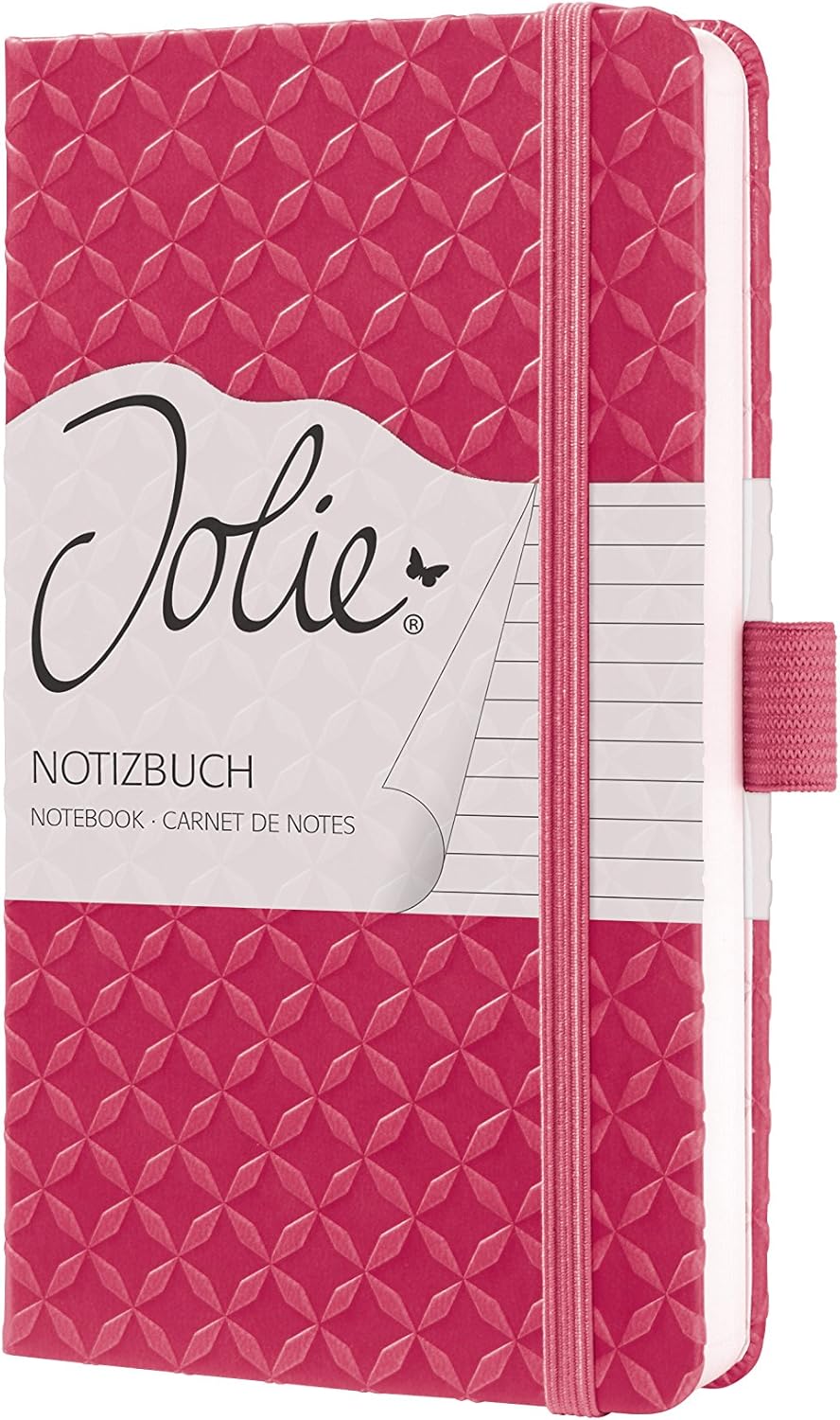SIGEL JN104 Notebook Jolie, approx. A6, lined, hardcover, design fuchsia Pink, pink fushia, approx. A6 (9,5 x 15 cm) - Image 3