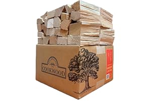 NEW ENGLAND COOKWOOD Smoking Chunks - Maple, Beech & Oak. 5 Inch Universal Cooking Firewood - 15lbs. ~1000cuin Premium Kiln Dried Cooking Wood for Grills, Smokers and Ooni, Solo, Bertello Pizza Ovens (Hardwood Blend)