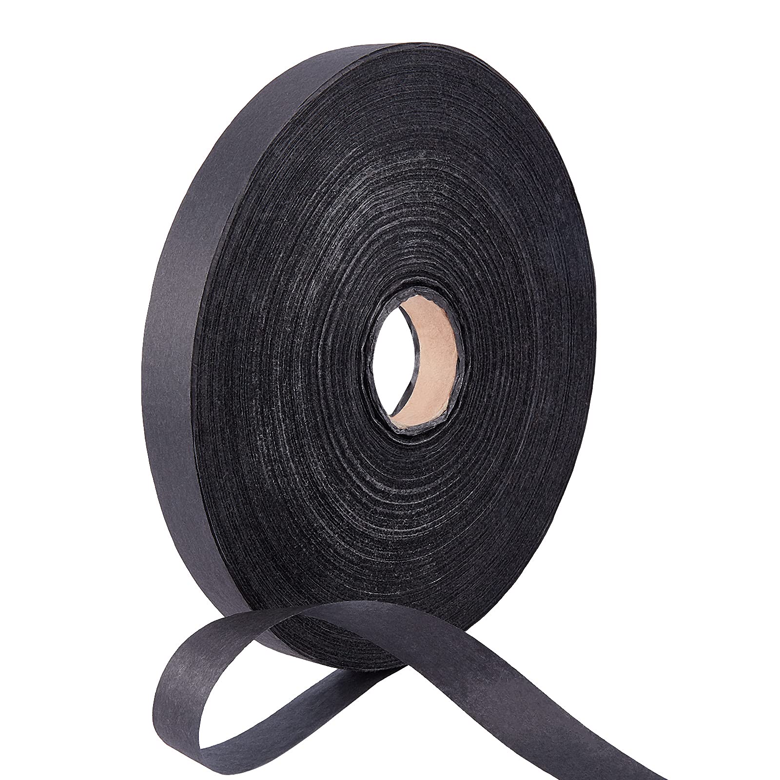 NBEADS 650m/Roll Black Paper Ribbon, 2cm Wide Packing Paper Twine Handmade Rattan Paper Yarn for Gift Wrapping and Decoration