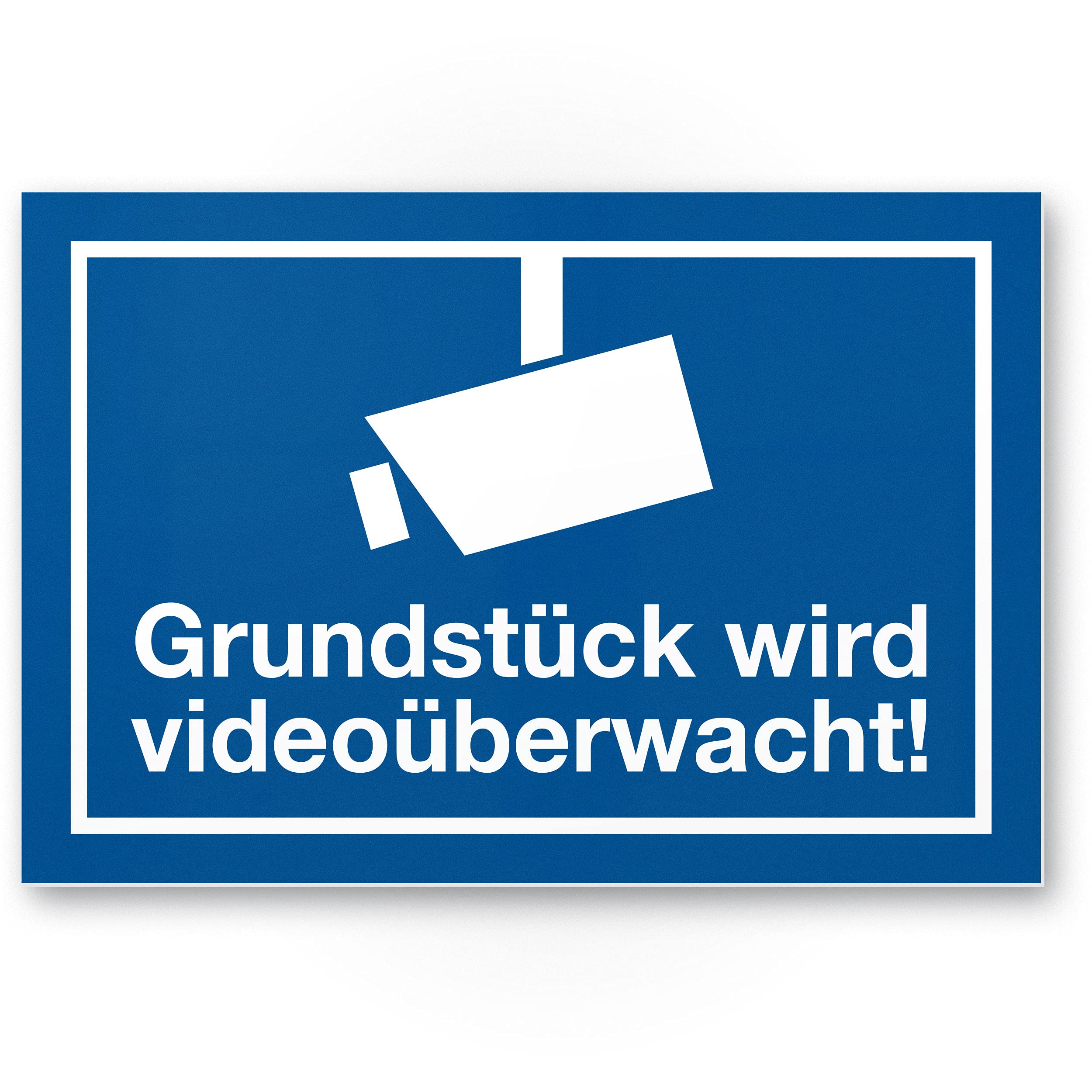 Plot is video surveillance plastic sign, information sign (blue, 30 x 20 cm), safety sign, warning video surveillance burglary protection, warning warning video surveillance – based on DIN 33450