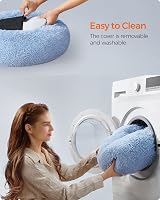 Feandrea Donut Dog Bed Cat Bed Fluffy Plush 60 cm Pale Blue PGW038Q01 view 6
