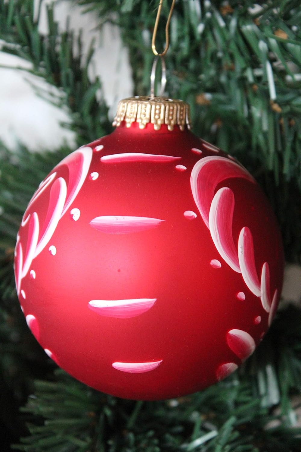 Boule Rouge Matnoël 2019 En Verreprénomalsace8cm
