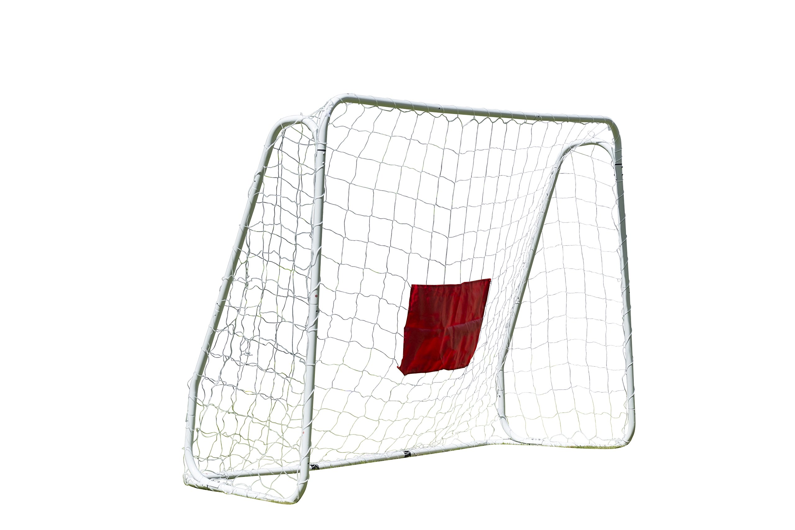Traditional Garden Games 7ft x 5ft Extra-Large Foldable Football Goal – Durable Metal Frame with Target Sheet & Weatherproof Net – Easy Setup Soccer Goal for Kids & Garden Training
