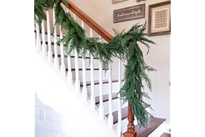 Vita Domi 72" Faux Cedar Garland Realistic, Extra Full Cedar Christmas Garland for Mantle, Norfolk Pine Garland for Stairs, Garlands for Decoration Christmas, Cedar Garland Artificial Realistic
