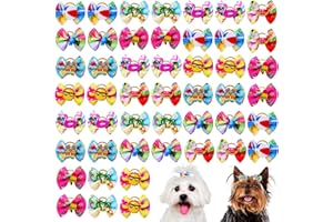 PIKLODO 48Pcs/24Pairs Spring Summer Dog Bows Dog Hair Bows with Rubber Bands Flamingo Puppy Bows Grooming Holiday Dog Bows for Small Medium Large Sze Dog Puppy Cat Bunny Yorkie Pet Hair Accessories