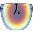 zeroUV - Protective Face Shield Full Cover Visor Glasses/Sunglasses (Anti-Fog/Blue Light Filter) (Red Orange/Mirror)