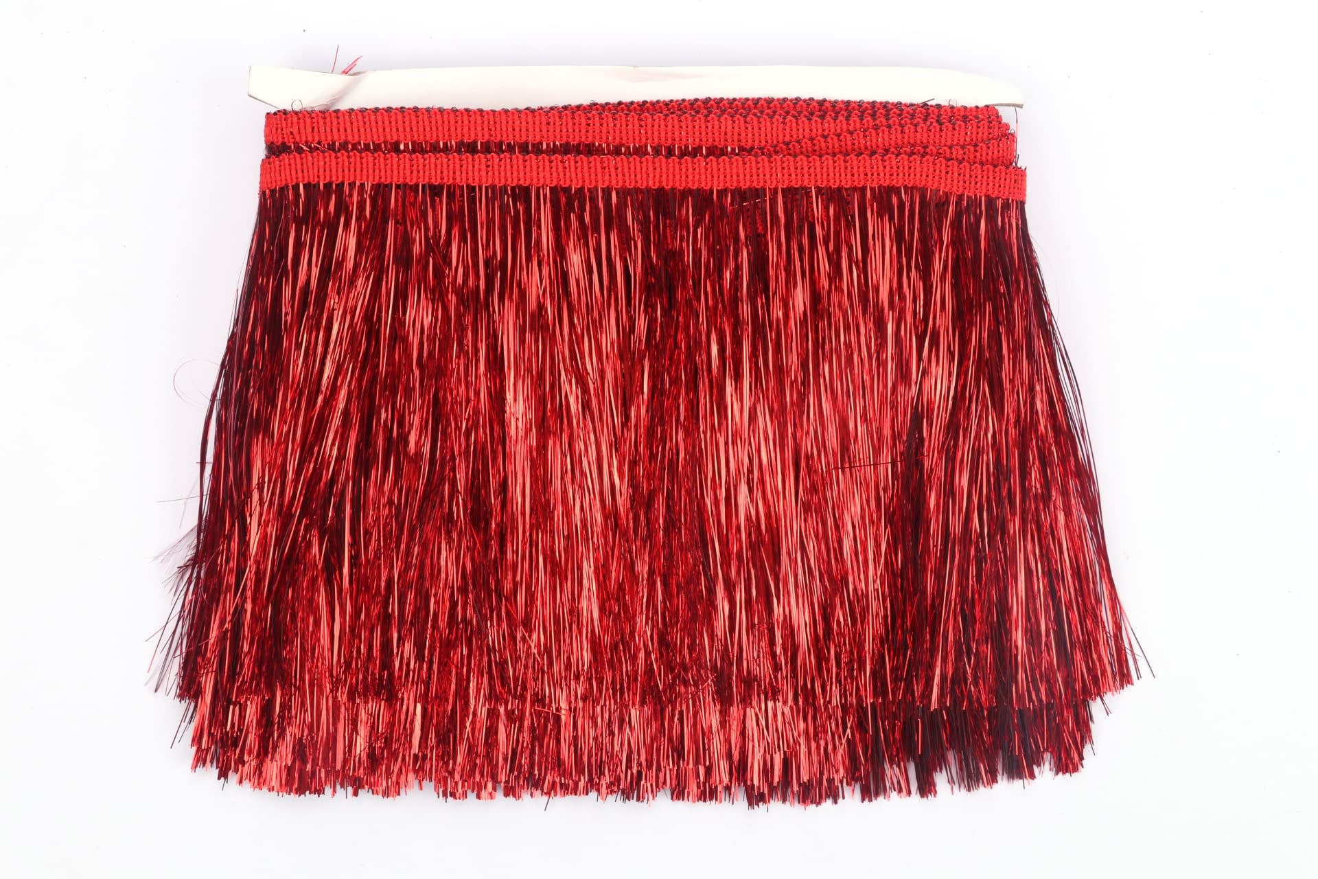 YYCRAFT 6" Wide Tinsel Fringe Tinsel Trim Tinsel Garland Dance Costume Fringe Trimming Shiny foil Effect Party Decor (10 Yards,Red)
